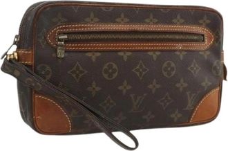 Louis Vuitton Pre-owned Vintage Monogram Clutch Tas - Dames - Vintage Clutch - Bruin - ONE Size - Leer - Vintage