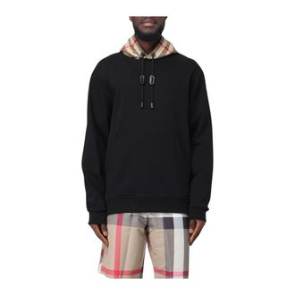 Burberry Hoodies, male, Black, S, Cotton Blend Hoodie