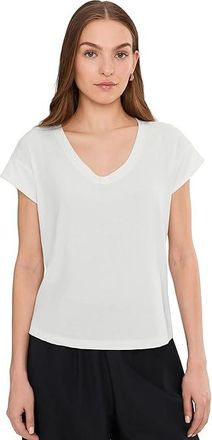 Columbia Daniela Falls V-Neck Short Sleeve T-Shirts Womens Workout Sea Salt : 2XL, Elastane/Polyester