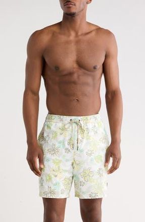 Quiksilver Vacancy Volley Swim Trunks in White at Nordstrom Rack, Size X-Large