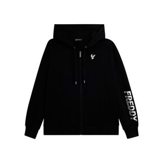 Freddy Felpa con zip e cappuccio con logo perlato sulla manica