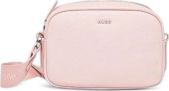 HUGO BOSS Borsa a tracolla con placca logo - Rosa