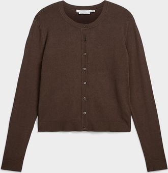 Contemporaine Womens Fine-knit crew-neck Cardigan Sweater