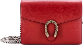 Gucci Dionysus Chain Wallet Leather with Embellished Detail Small crossbody bag - Rood