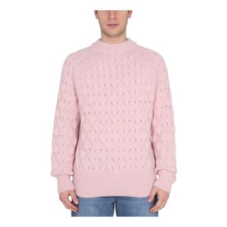 S&eacute;fr Round-neck Knitwear, male, Pink, Size: S Alain Sweater