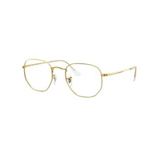 Ray-Ban Hexagonal Optical Frame - unisex - Brillen - Geel - 53 MM - Leer - Accessoires