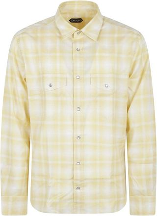 Tom Ford Geruit Overhemd - Heren - Casual Overhemden - Veelkleurig - XL - Katoen - Overhemden