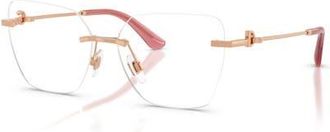 Dolce & Gabbana 56mm Cat Eye optical glasses in Pink at Nordstrom