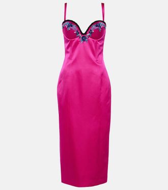 Miss Sohee Embellished satin midi dress