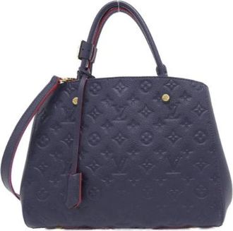 Louis Vuitton Pre-owned Montaigne BB Monogram Empreinte Tas - Dames - Vintage Handtas - Blauw - ONE Size - Leer - Vintage