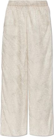 Golden Goose Bloemenprint Broek - Dames - Wijde Broeken - Beige - S - Broeken
