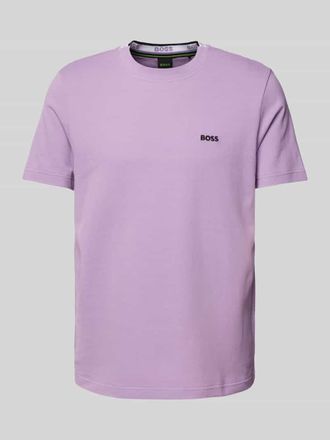 HUGO BOSS Regular Fit T-Shirt mit Label-Stitching Modell TADDY in Flieder, Gr&ouml;&szlig;e M