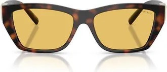Tiffany & Co. 56mm Rectangular Sunglasses in Havana/yellow at Nordstrom