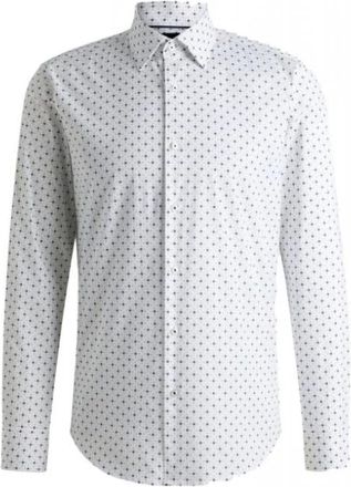 HUGO BOSS Overhemden, Heren, Wit, L, Katoen, Shirt met print