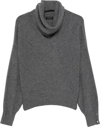 Liu Jo Jersey de cuello alto en pura lana - Knitwear - Mujer - Gris - XS