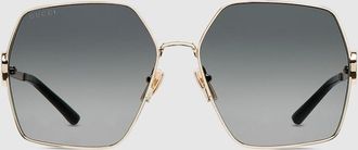 Gucci Oval Frame Sunglasses, Gold
