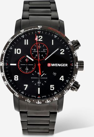 Wenger Swiss Army Mens 01.1543.115 Attitude Chronograph Black Dial Watch 44mm