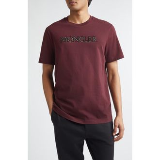 Moncler Logo Patch Graphic T-Shirt in Port Royale at Nordstrom, Size Xx-Large