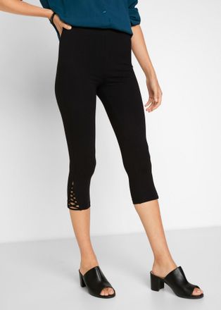 Bonprix Caprileggings BONPRIX, Damen, Gr. 56/58 (XXXL), N-Gr, schwarz, Obermaterial: 95% Baumwolle, 5% Elasthan, skinny fit, Hosen Caprileggings, aus Baumwoll