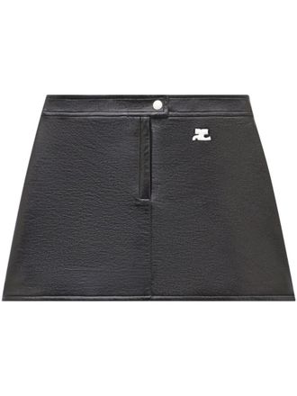 Courr&egrave;ges Black Iconic vinyl mini skirt