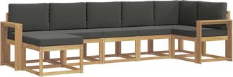 vidaXL Conjunto De Sof&aacute;s De Exterior 7 Uds. Blanco Y Antracita Vidaxl