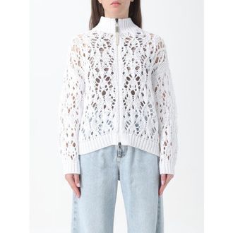 Brunello Cucinelli Womens White Cotton Knit Sweater, Size XXS