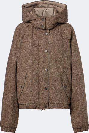 Brunello Cucinelli Hooded wool-blend down jacket