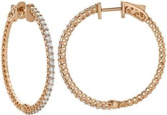 LuvMyJewelry Sepharna 14K Gold Diamond Hoop Earrings - 1.2 Cts in 14K Rose Gold at Nordstrom