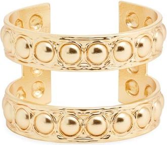 Karine Sultan Studded Two-Row Cuff Bracelet in Gold at Nordstrom
