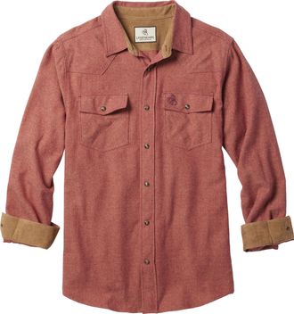 Legendary Whitetails Mens Western Flannel Shirt Button Up Brushed Cotton, Rusty Red Spur, XL