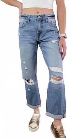 Kancan Lowell Boyfriend Jeans In Medium Blue