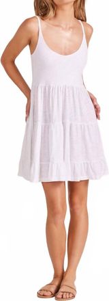 bobi Tiered Tank Mini Dress In White