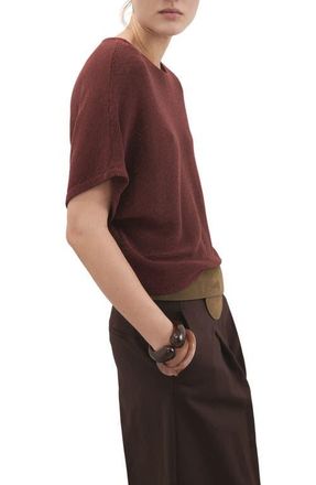 Mango Short Sleeve Sweater in Burnt Orange at Nordstrom, Size X-Small