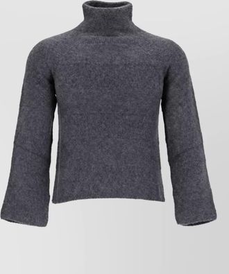 Emporio Armani alpaca wool blend brushed roll neck jumper