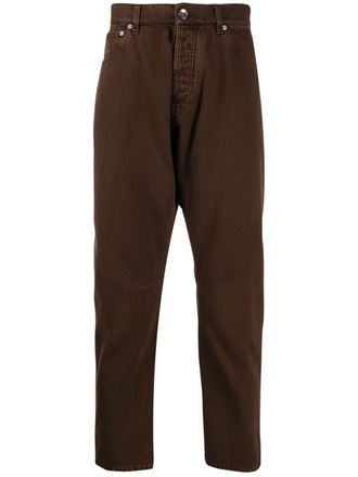 Brunello Cucinelli slim-fit jeans - men - Cotton/Cotton - 52 - Brown