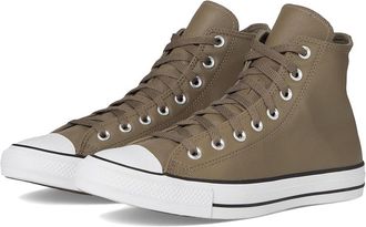 Converse Chuck Taylor All Star Leather High Top Sneaker Athletic Shoes Classic Taupe/Dark Matter : Mens 3.5 - Womens 5.5 Medium