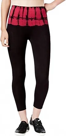 Calvin Klein Performance Tie Dye Cotton Legging In Black/red