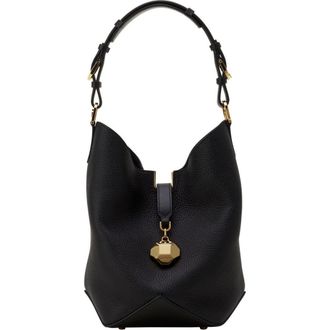 Lanvin Catch By Lanvin Medium Bucket Bag In Grained Leather in Black at Nordstrom