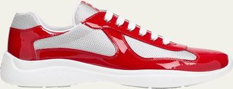 Prada Mens Americas Cup Patent Leather Sneakers