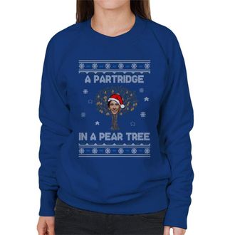 Cloud City 7 Alan Partridge in A Pear Tree Womens Sweatshirt Royal Blue