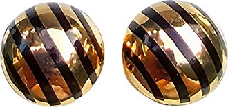 Bespoke Gold And Enamel Dome Earrings 10mm