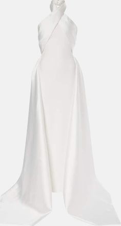 Solace London Rumi twill and crepe gown