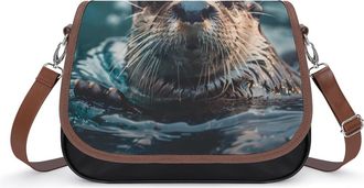 Generic Sea Otter Swimming Crossbody Bags for Women Shoulder Messenger Bag Purse Handbags