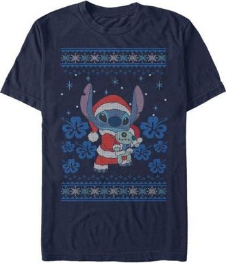 Lilo & Stitch Mens Lilo & Stitch Christmas with Scrump Graphic T-Shirt in Navy Blue at Nordstrom, Size Xxx-Large