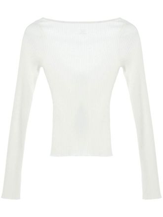 Courr&egrave;ges Top con scollo ampio - Bianco