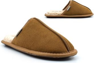 Generic Mens Real Suede Slippers Mens Mules Size 6 Boys Slippers Size 8 Mules Mule Slipper Suede Slipper Mule Slip On Thermal Faux Fur Memory Foam Sizes 6-12 