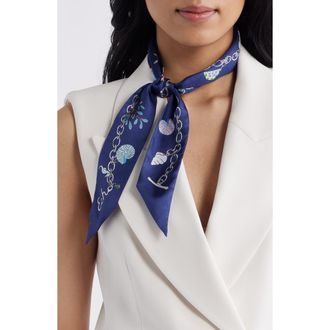 Echo Charmed Life Silk Ribbon Scarf in Navy at Nordstrom