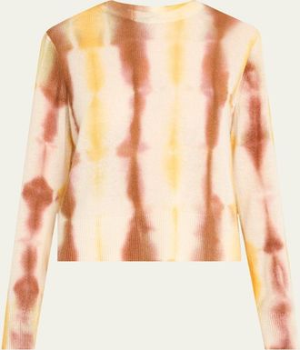 Lafayette 148 New York Tie-Dye Crewneck Cashmere Sweater