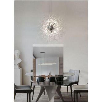 Trade Shop Trade Shop Traesio - Trade Shop - Lampadario Moderno Plafoniera Fuochi Dartificio Lampada a Sospensione G9 Lp-32 - Plata