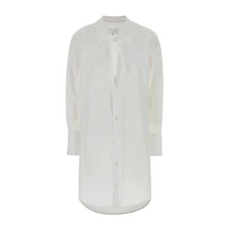 Maison Margiela Shirt Dresses, female, White, Size: L Raw-edge Mini Dress